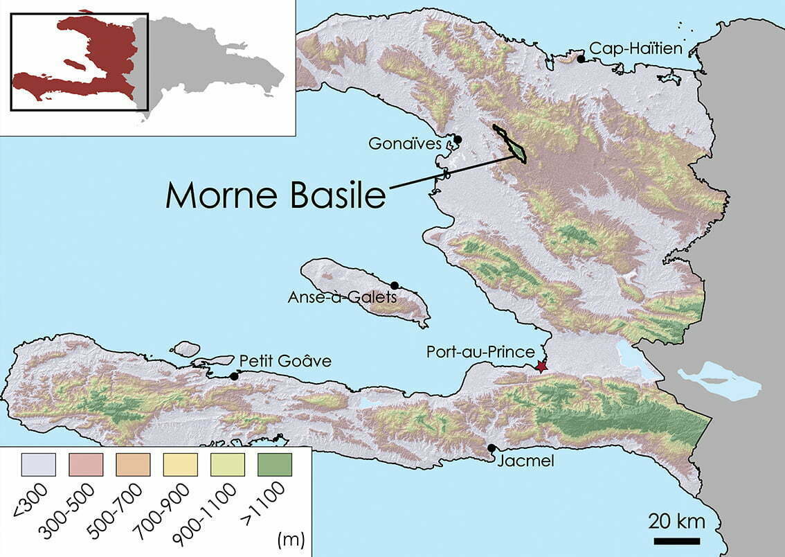 Morne Basile Topographic Map 1