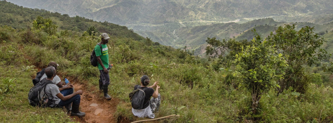 Surveying Grand Bois National Park from a mountain vantage point. Image by Eladio M. Fernandez
